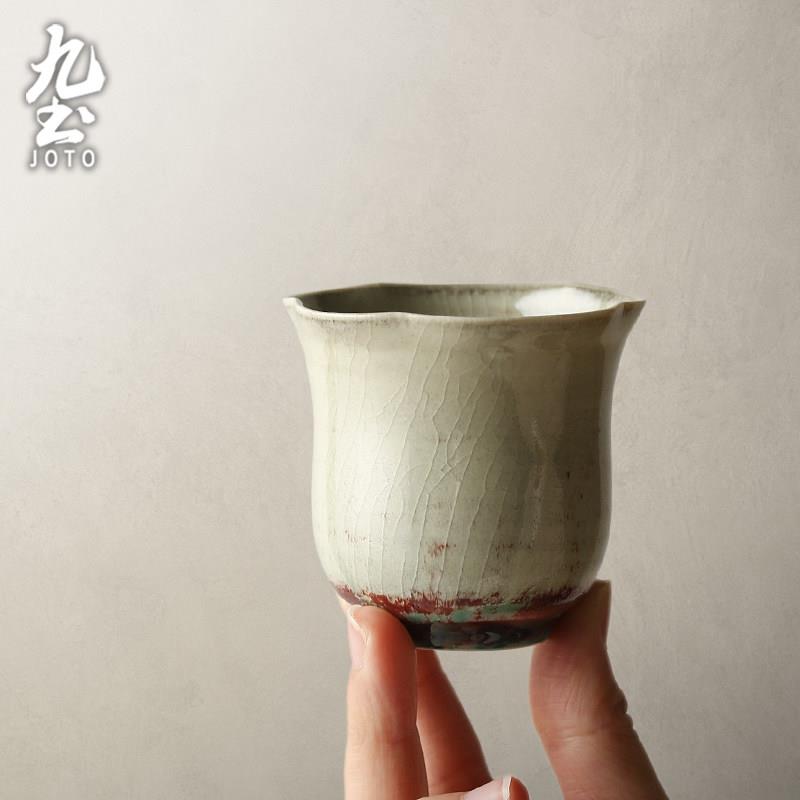 九土窑变釉茶杯陶瓷手工品茗杯功夫茶具个人专用单杯复古主人杯