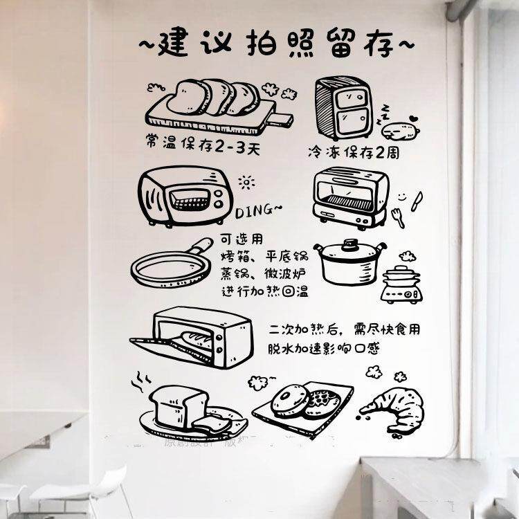 创意个性蛋糕店甜品面包店背景墙面装饰墙贴店铺橱窗玻璃门贴纸