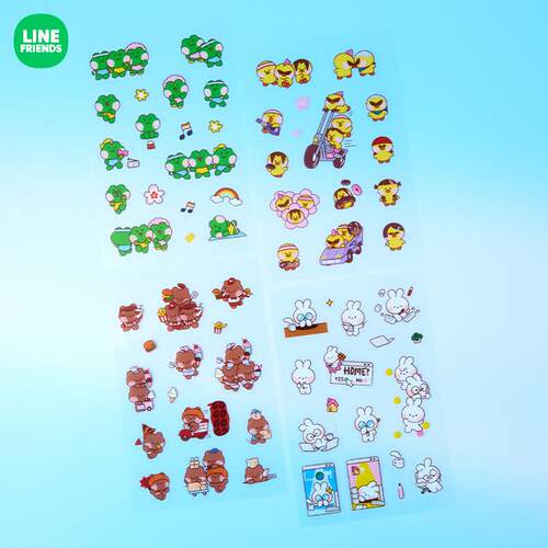 LINE FRIENDS布朗熊minini WORLD手账贴纸文具日记本电脑装饰贴画