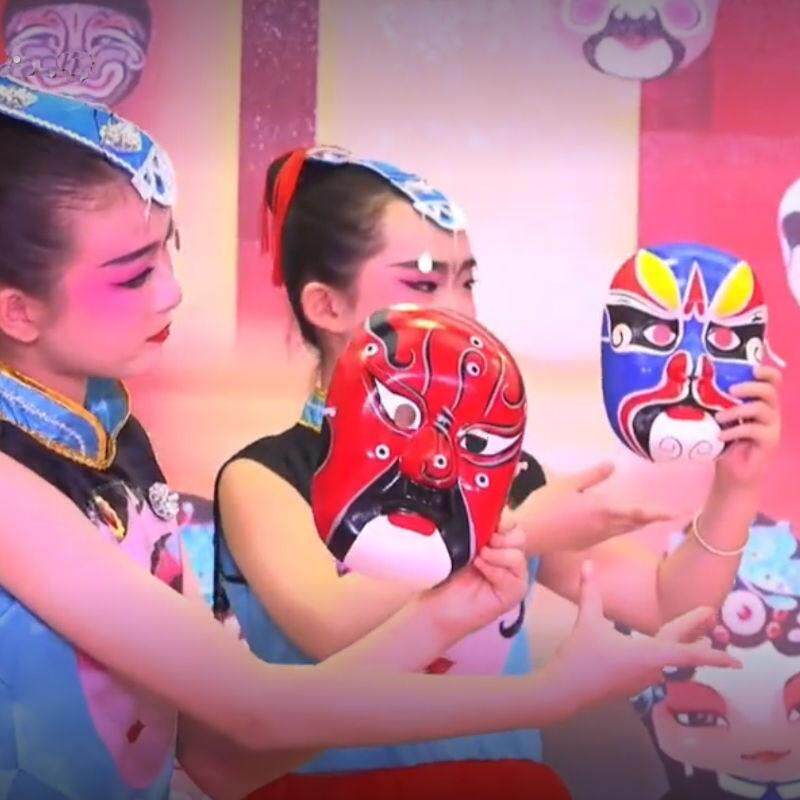 潮汕英歌舞面具脸谱新年中国风京剧表演面罩变脸古风川剧演出道具