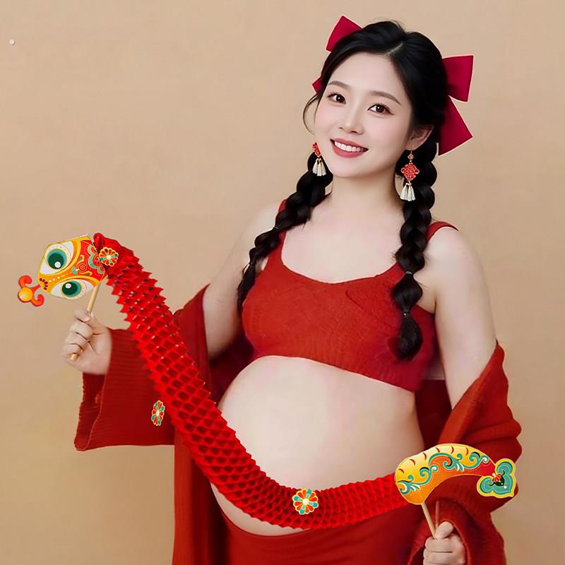 孕妇照拍照小道具怀孕大肚贴肚皮贴肚子贴纸肚脐艺术影楼写真横幅