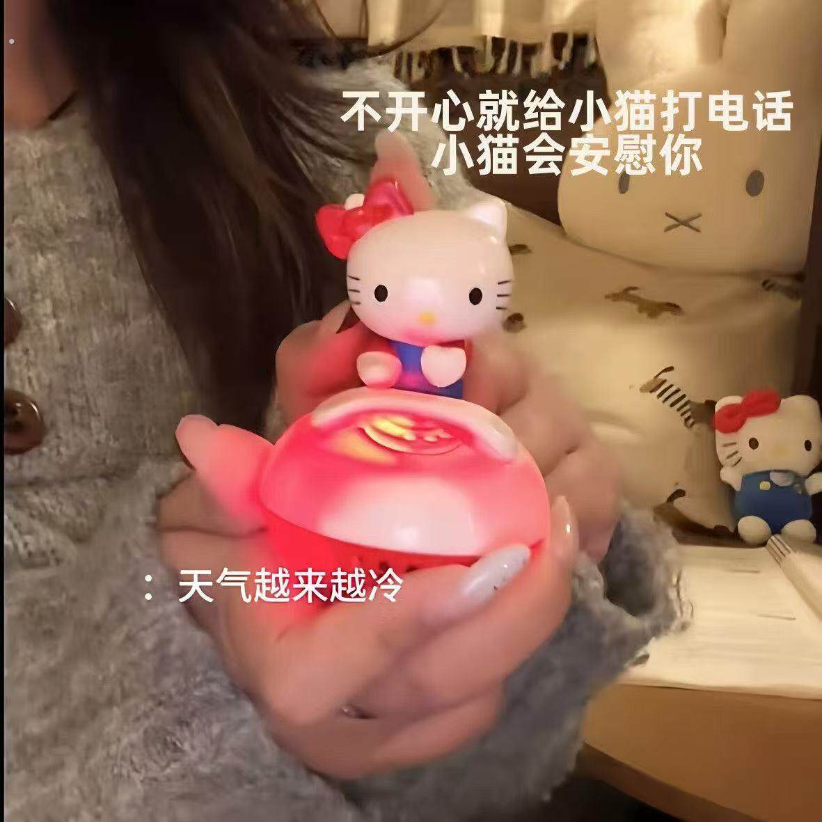 小红书同款打电话小猫按键发声挂件可录音可发光创意摆件萌趣好物