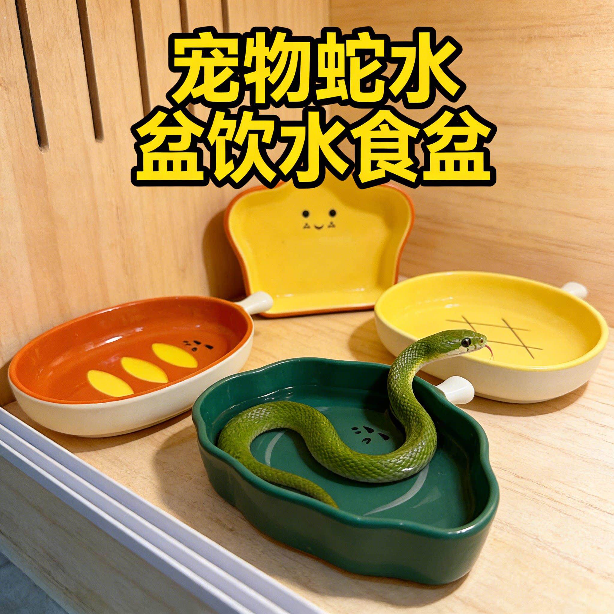 侏儒兔宠物蛇水盆饮水食盆泡澡盆蛇缸饲养箱造景丰荣专用陶瓷爬宠
