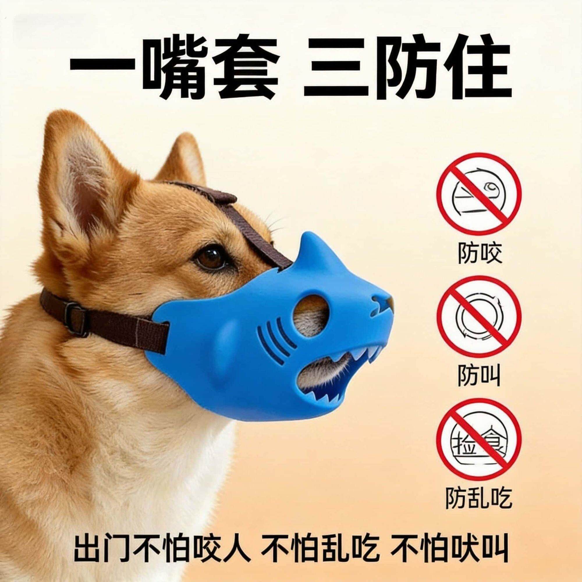 狗狗嘴套防咬防叫防乱吃神器可喝水嘴罩小狗口罩中小型犬柯基嘴套