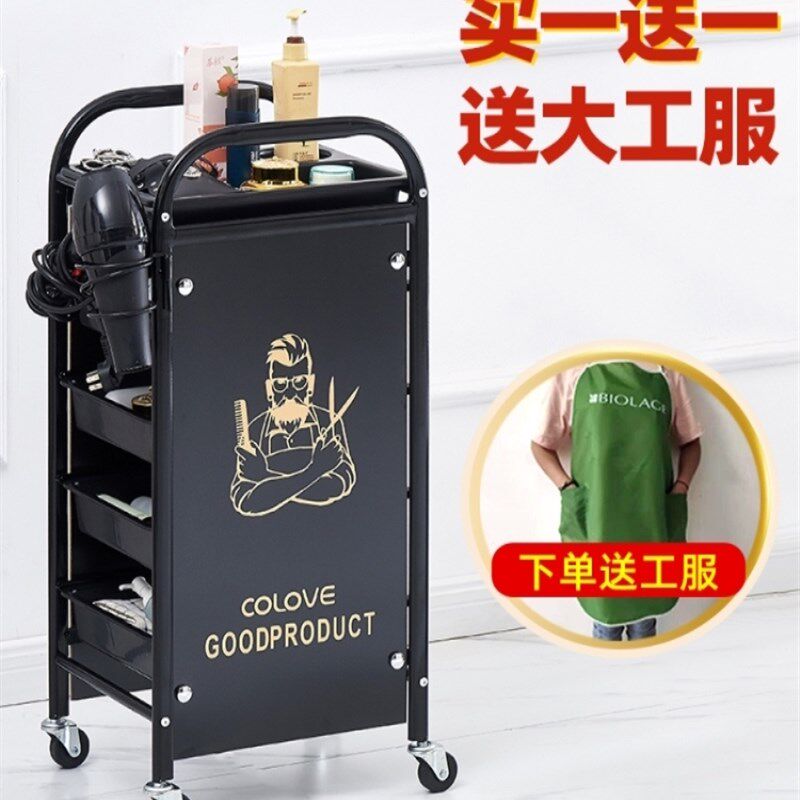 厂家直销网红复古美发车工具车理发店小推车置物架包邮手推车美容