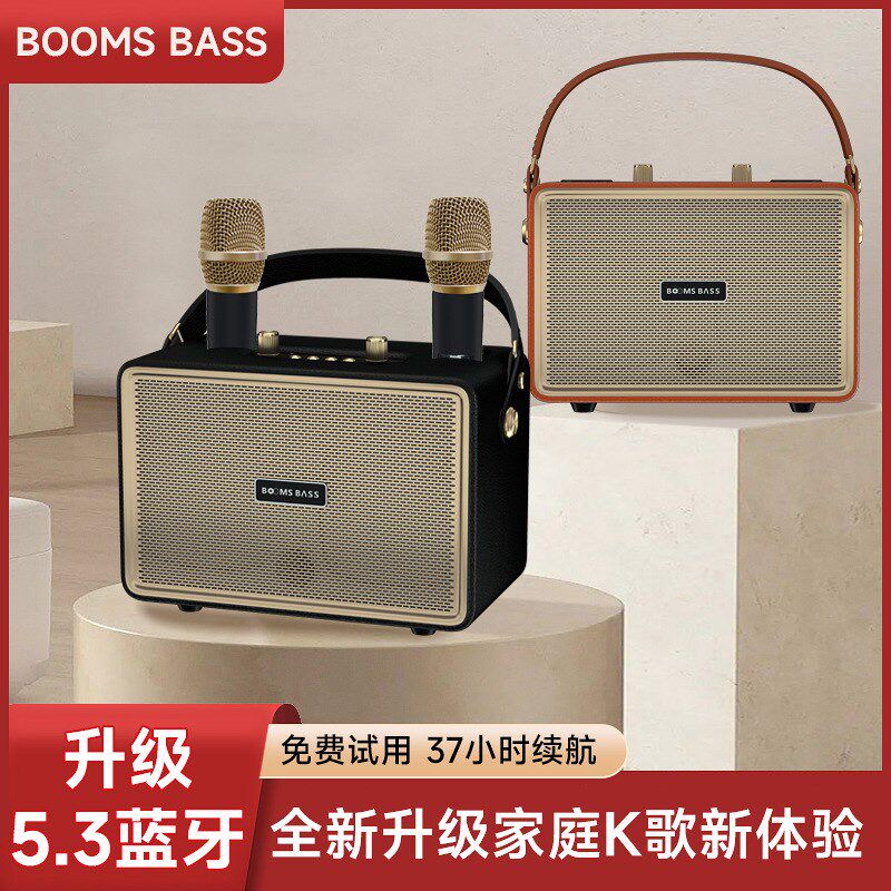 BOESe蓝牙音箱手提户外低音炮无线便携音响露营k歌麦克风带话筒