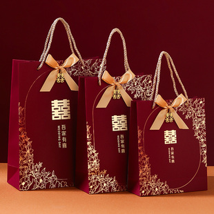 喜糖盒结婚专用高级感手提袋子婚礼订婚伴手礼盒糖果包装礼品空盒