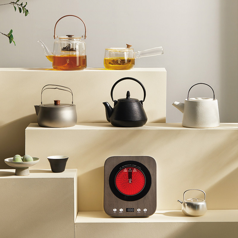 鸣盏智能电陶炉家用小型煮茶壶新款烧水壶电茶炉煮茶器泡茶养生壶