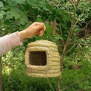 娇凤鹦鹉稻草窝繁殖孵化保暖城堡鸟窝鸟巢冬天保温悬挂式虎皮用具