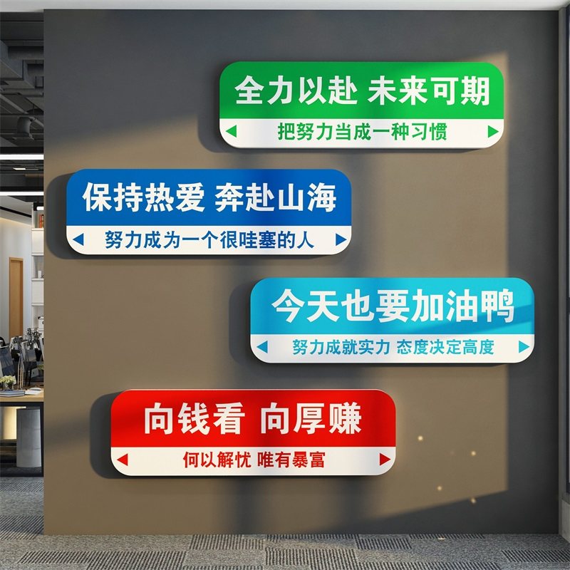 企业文化办公室墙面装饰司形象背景工位氛围布置挂牌会议标语贴画,家居饰品,软装墙贴,淘宝优惠券,粉丝福利购,淘宝优惠卷
