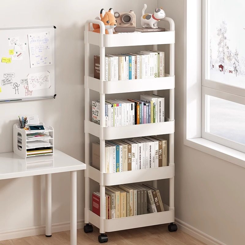 书架小推车置物架阅读书柜带轮落地可移动家用简易多层零食收纳层,住宅家具,旋转书架,淘宝优惠券,粉丝福利购,淘宝优惠卷