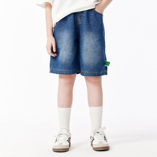 DK童装夏季街头女男童牛仔短裤男孩儿童宽松休闲五分裤中裤薄款