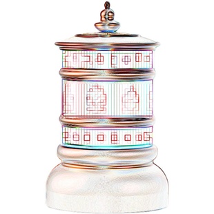 语狮子缩微胶片电动转轮西藏家居饰品桌面摆件