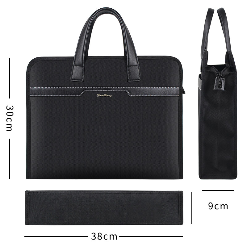 手提文件袋拉链A4公文包多层大容量手提包帆布男式女士会议资料袋