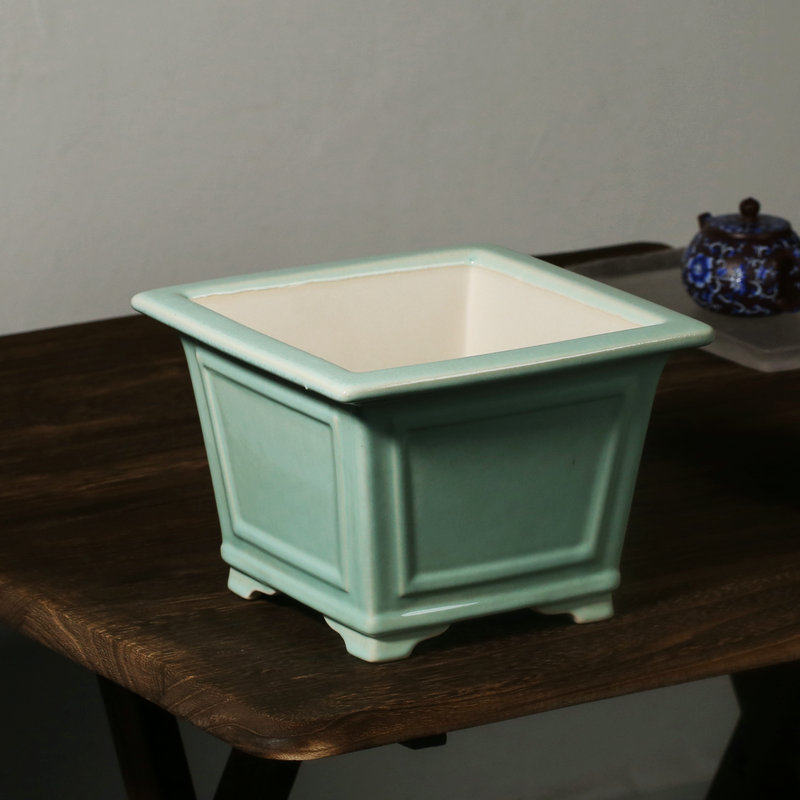 宜兴紫砂白泥青瓷开片纹四方室内盆景盆栽阳台桌面兰花盆新款包邮,鲜花速递/花卉仿真/绿植园艺,花盆,淘宝优惠券,粉丝福利购,淘宝优惠卷