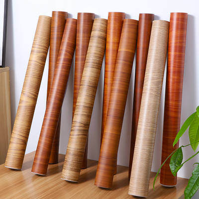 木纹壁纸墙纸自粘厨房防水防油衣柜桌面仿木家具橱柜翻新柜子贴纸