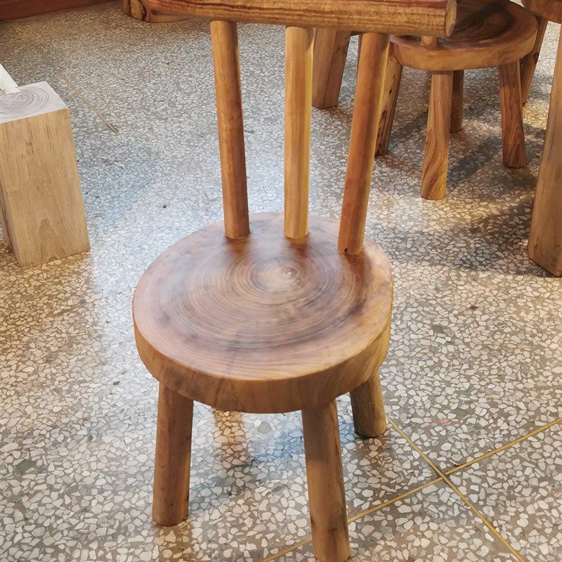 原木全香樟木根雕凳子靠背椅子换鞋凳餐凳餐椅创意花架民宿侘寂风