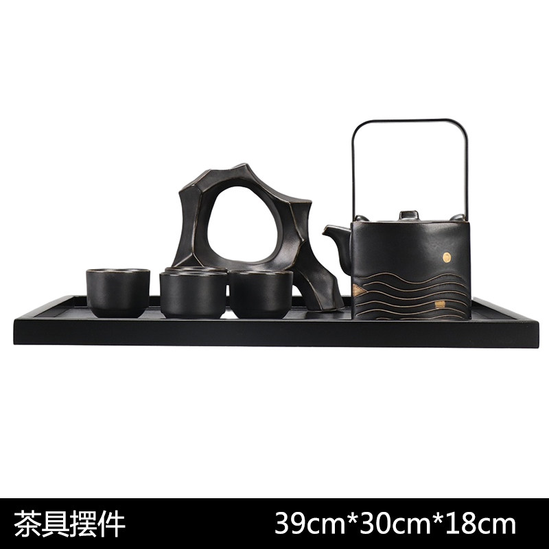 新中式创意托盘组合摆件客厅茶几家居饰品套装搭配样板间配套摆设
