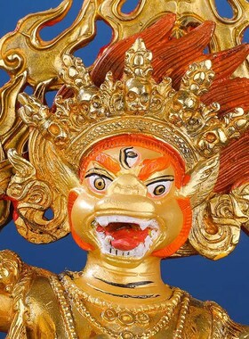 密宗鎏金金刚亥母护法像佛像狮面空行母10寸纯铜佛像护法像摆件