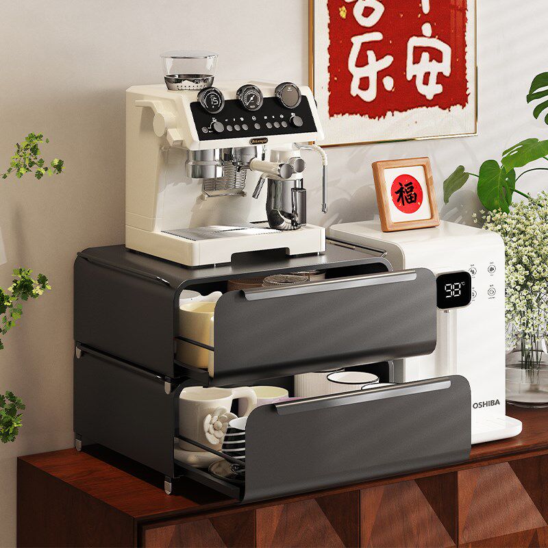 家用防尘杯架桌面咖啡机置物架分层水杯收纳架子咖啡杯茶杯储物柜