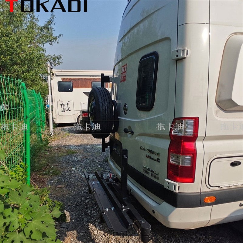 电动车背架可开尾门旋转架后挂架旋转折叠电动车架通用方口拖车杠