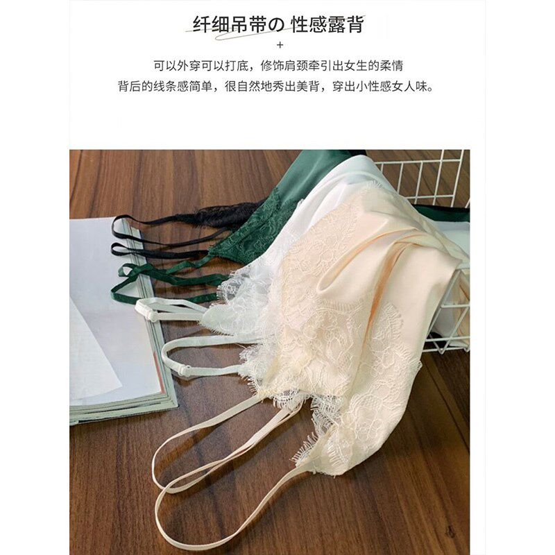 吊带背心女2024新款性感缎面蕾丝西装内搭外穿高端遮肚子显瘦上衣