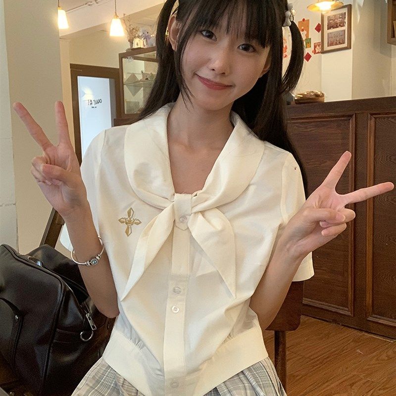 【小兔乖乖】校供可爱兔耳衬衫短款宽松jk制服狗皮皮