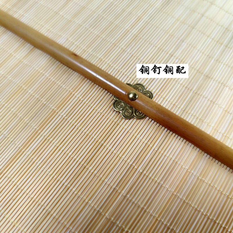 竹本身素色南宋复刻竹篦麈尾复古腰扇可折叠旋转卷曲扇子