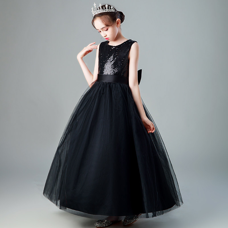 女大童钢琴小提琴主持人艺考舞台演出晚礼服儿童长笛指挥公主长裙