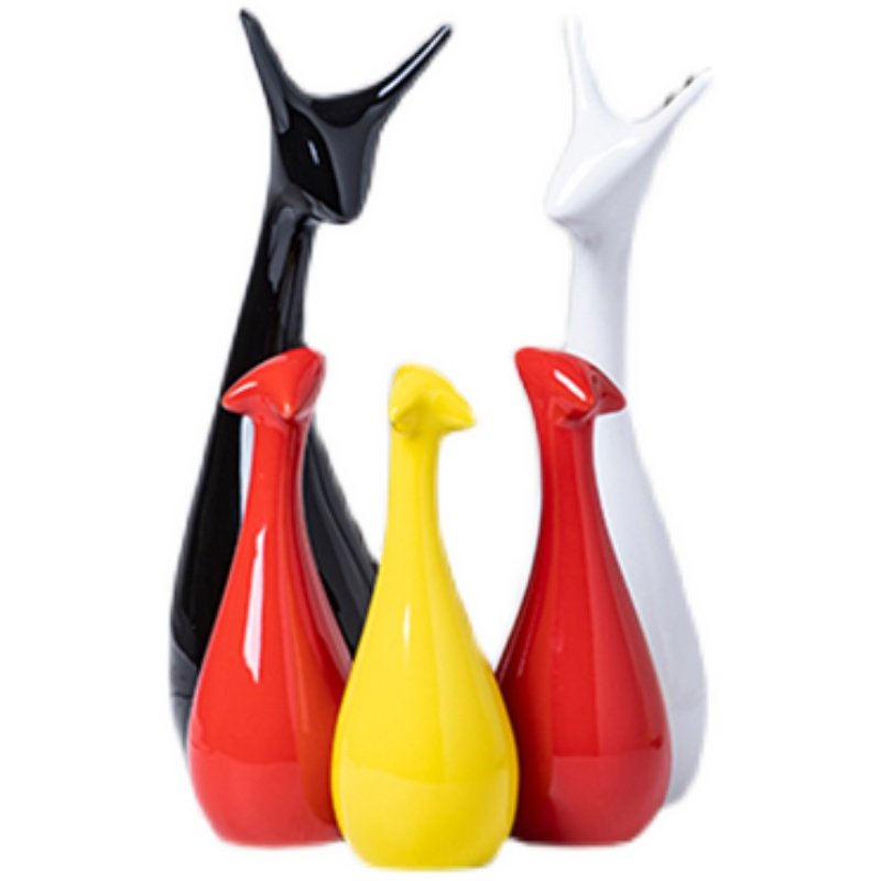 三口之家鹿陶瓷器客厅摆件酒柜高档装饰品办公室桌面摆设结婚礼物,家居饰品,装饰摆件,淘宝优惠券,粉丝福利购,淘宝优惠卷