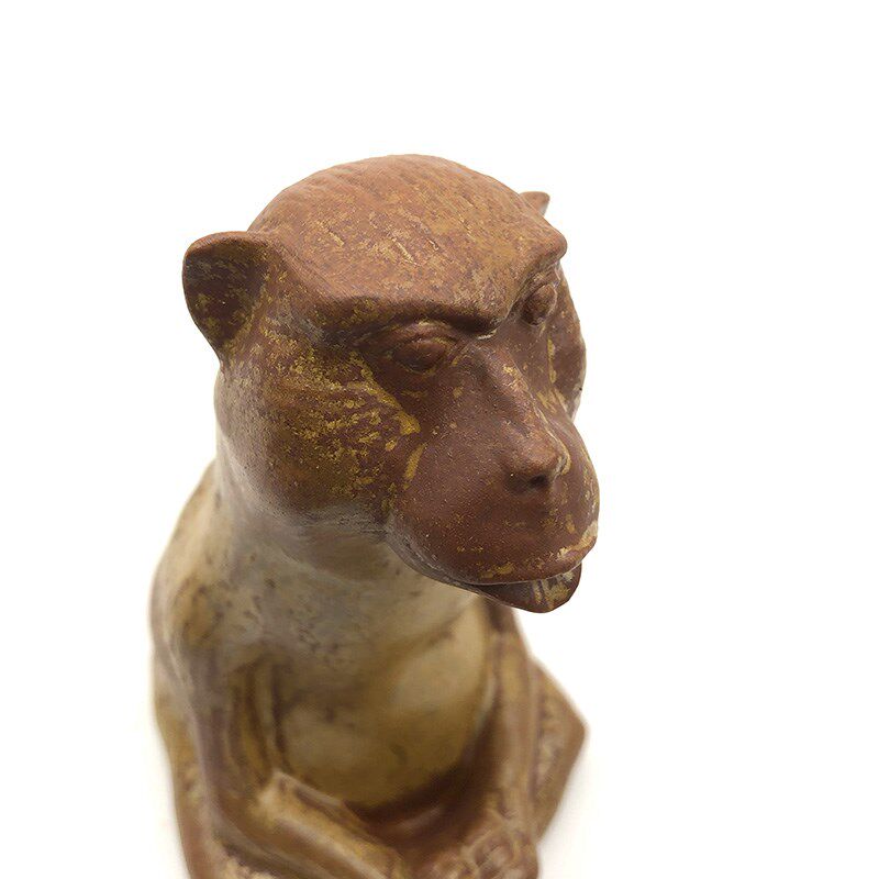 不仁斋薛继业陶瓷雕塑摆件潮玩柴窑葫芦皮色生肖猴家居雕塑摆件