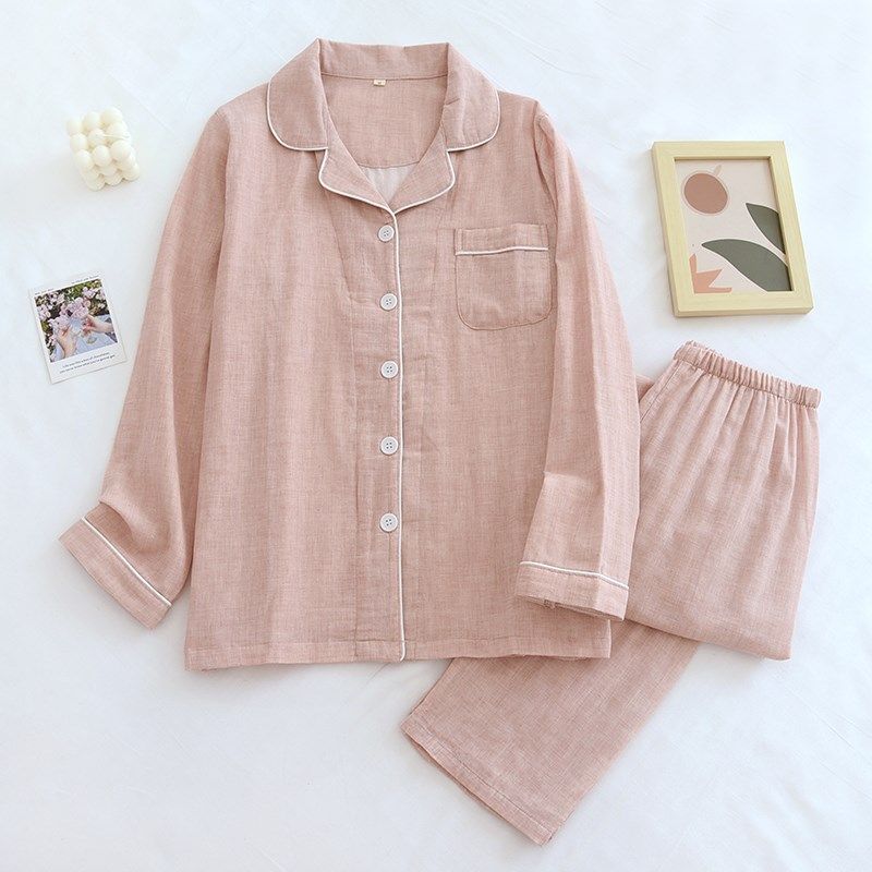 情侣睡衣春秋款纯棉纱布女长袖套装开衫2024年新款大码男士家居服,女士内衣/男士内衣/家居服,睡衣/家居服套装,淘宝优惠券,粉丝福利购,淘宝优惠卷