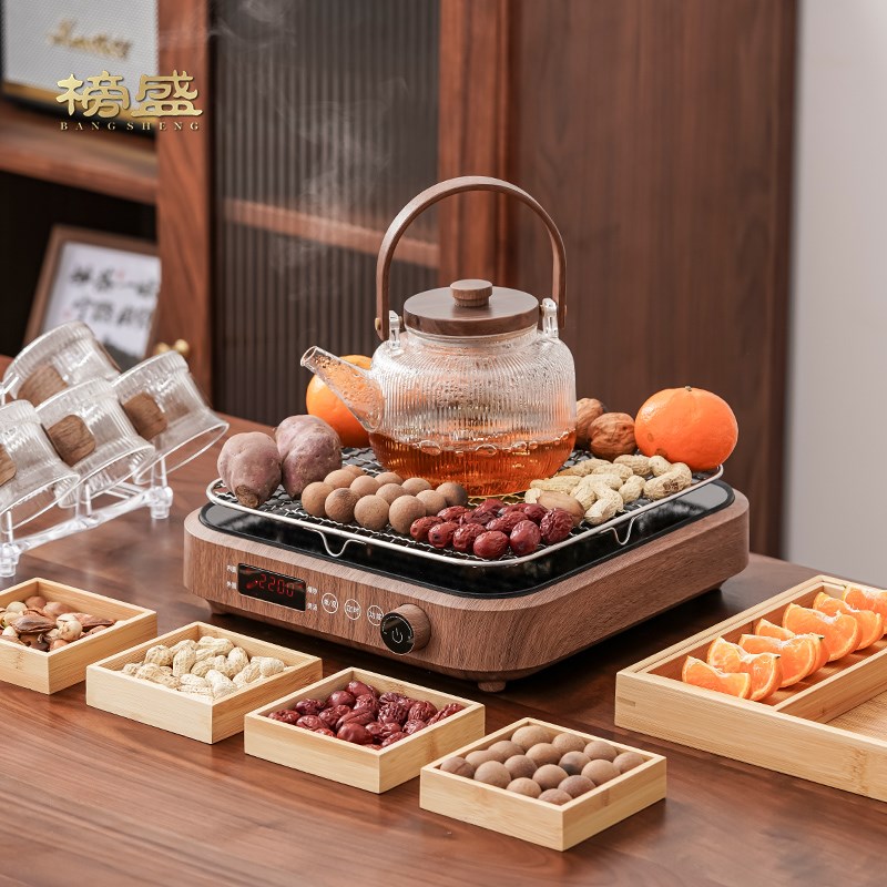 榜盛冬日煮茶套装器具全套家用室内玻璃煮茶壶电陶炉围炉煮茶器