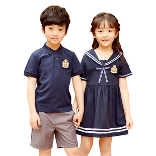 幼儿园园服套装男女童夏季短袖英伦学院风校服水手服裙小学生班服