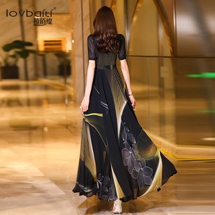 黑色连衣裙夏季2024新款女装高级感显瘦裙子夏天飘逸雪纺长裙862