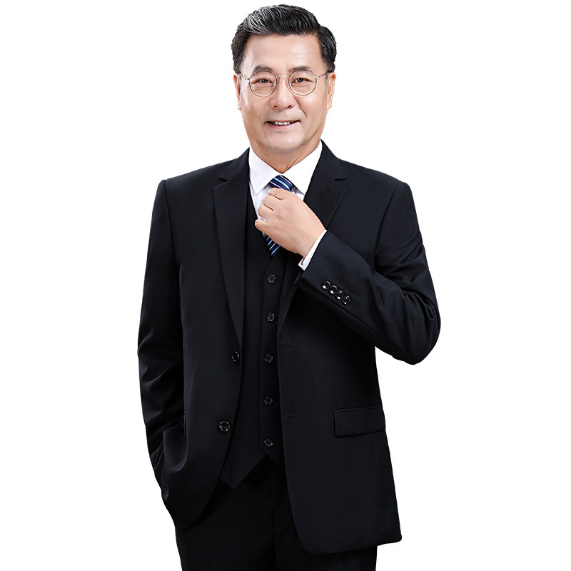 结婚礼服西服套装正装中年男士西装外套父亲中老年人爸爸装三件套