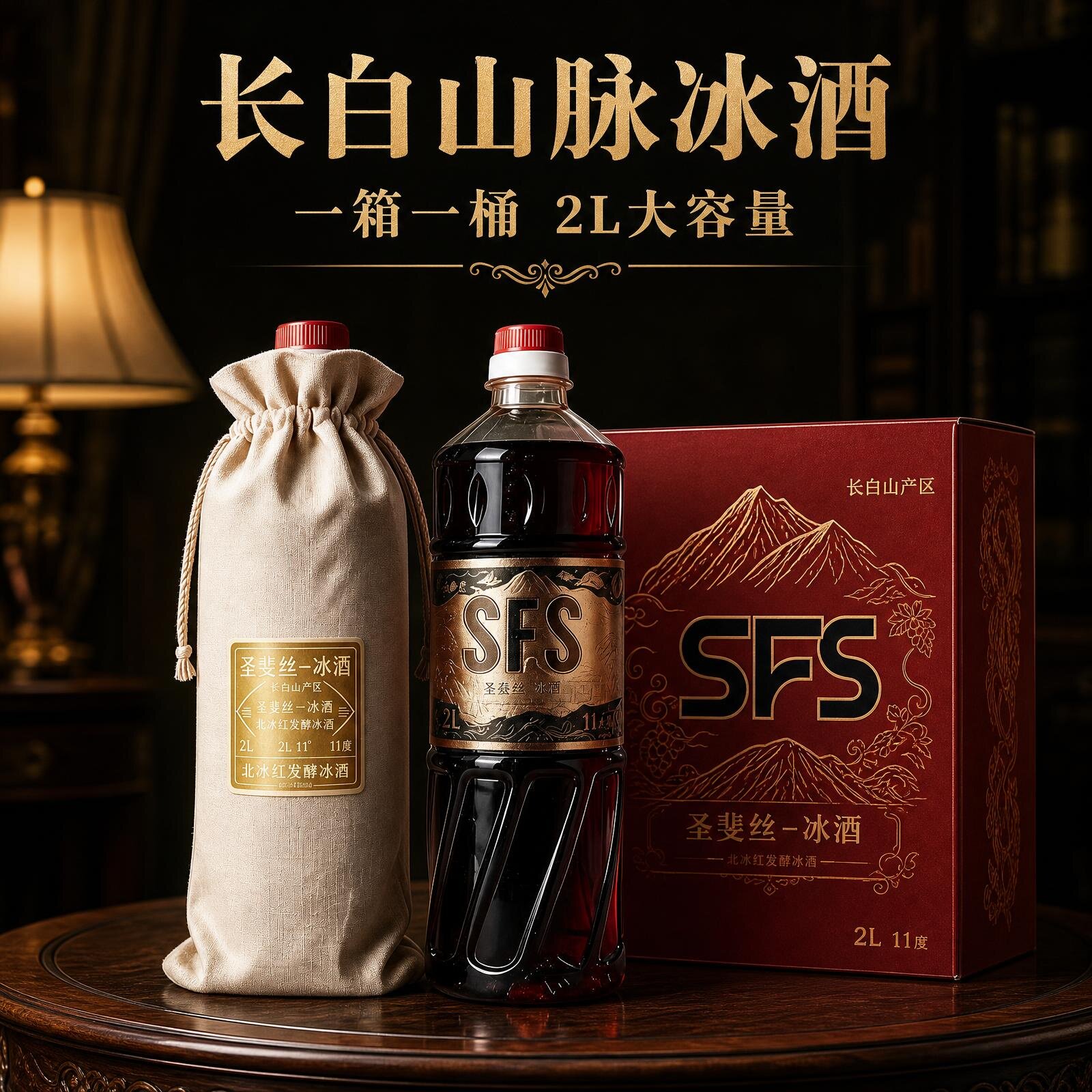 圣斐丝北冰红葡萄酒原汁无添加甜型高档低度红酒聚餐送礼桶装整箱