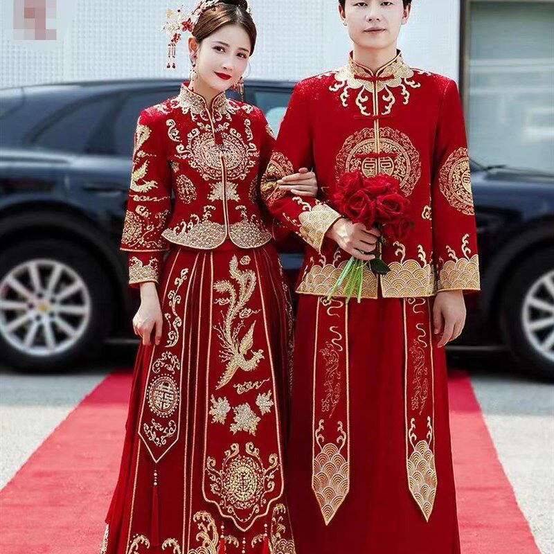 秀禾服2021新款新娘敬酒服结婚修身显瘦中式婚纱礼服大码秀禾夏季