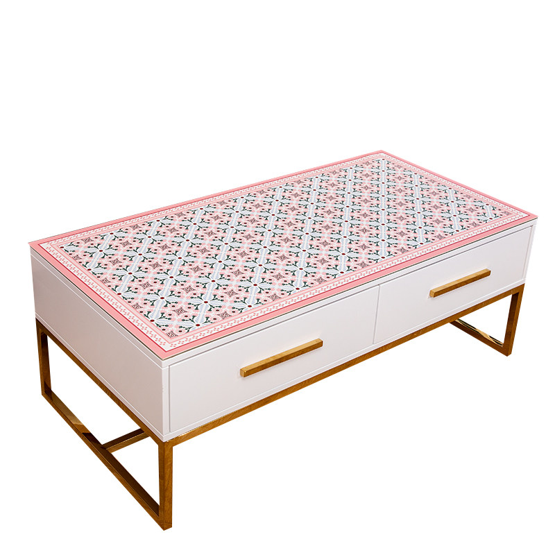 北欧风客厅茶几垫轻奢粉色砖花皮革桌垫免洗防油防水桌布化妆桌垫,居家布艺,茶几垫,淘宝优惠券,粉丝福利购,淘宝优惠卷