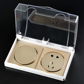 自粘双86防水盒二位开关插座防溅盒浴室开关防水罩插座保护盖罩