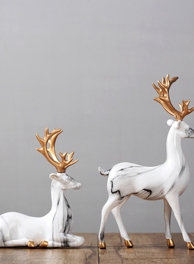 北欧风格麋鹿摆件欧式创意家居电视柜室内摆设装饰艺术品结婚礼物