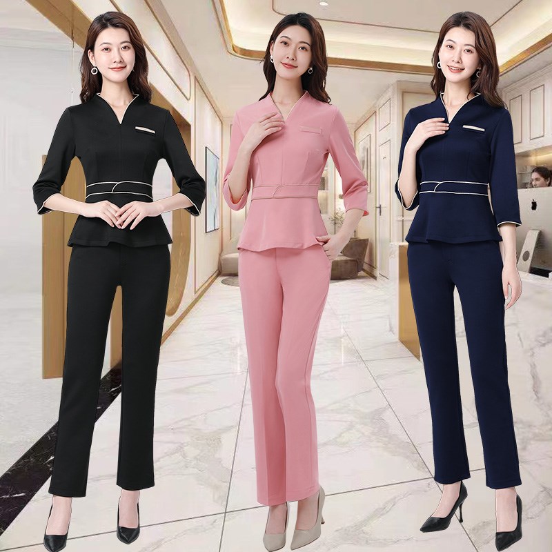 美容师工作服女高端医美皮肤管理养生馆足浴技师服美容院套装冬季