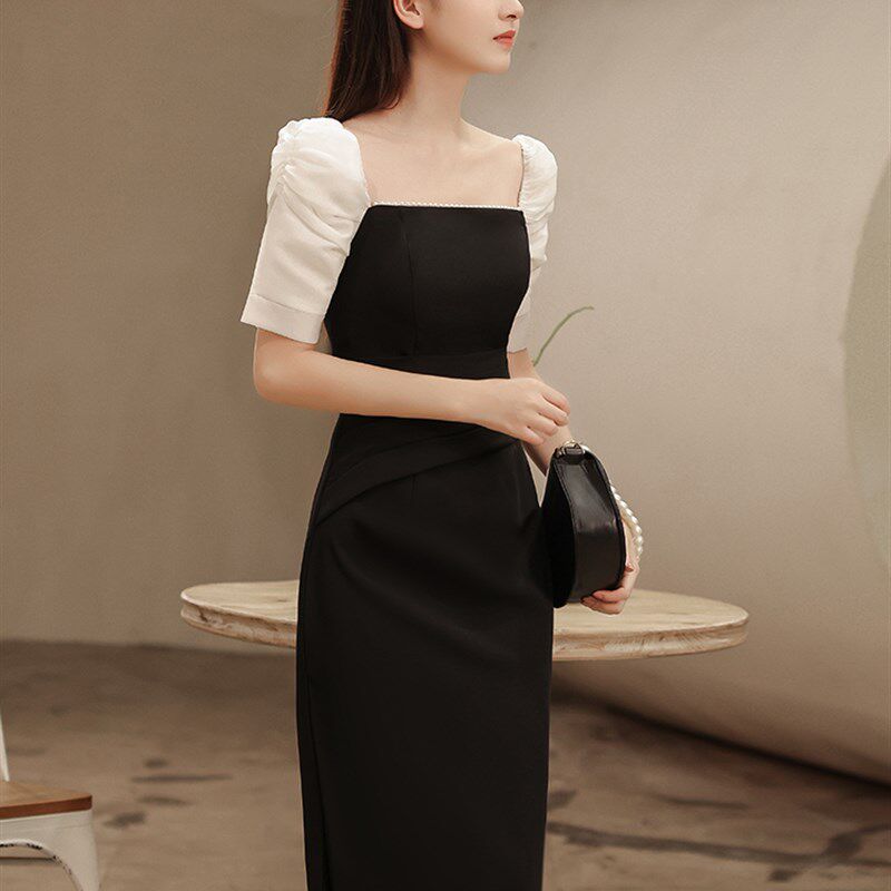 黑色法式生日晚礼服裙女夏季气质名媛轻奢小众高端高级感平时可穿