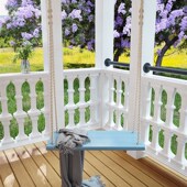 户外防腐木家用儿童荡秋千庭院小孩吊椅室内阳台摇椅别墅实木坐板