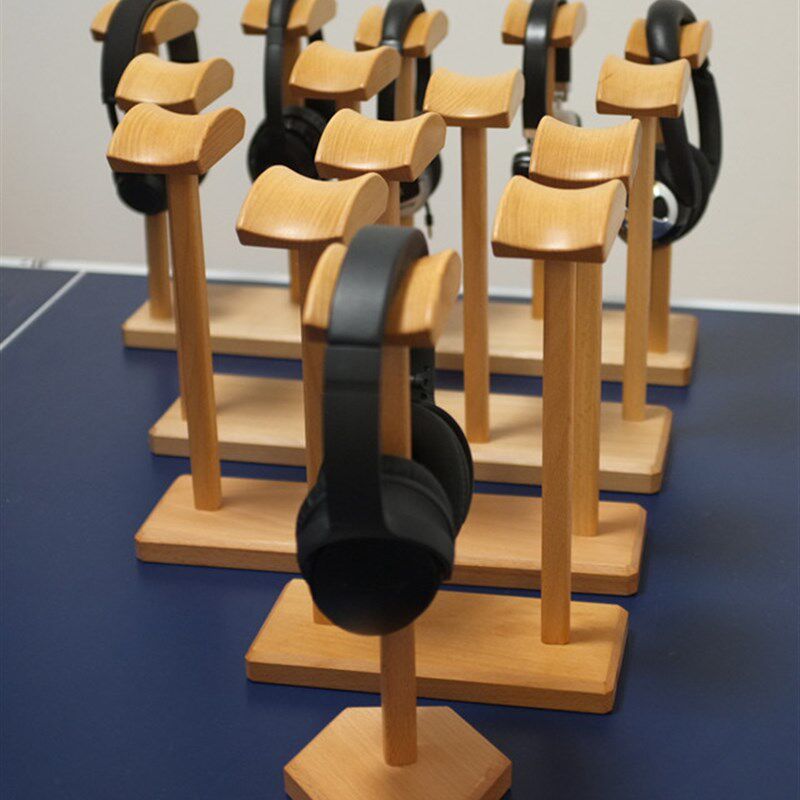 桌面榉木实木耳机展示架头戴式耳机架耳机试听架台面展示架