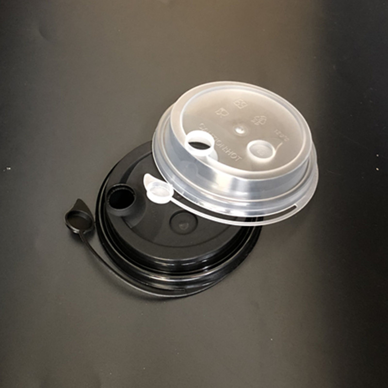 90口径防漏盖90盖连体盖外卖打包注塑杯盖塑料加厚奶茶杯包邮