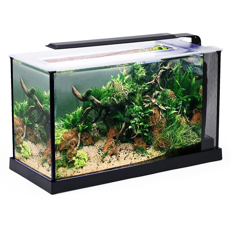 阿诺比 智能家用鱼缸造景小型桌面生态缸观赏水族箱A398