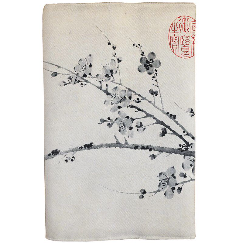 墨梅图古风手帐本子定制水墨画布艺A5书衣可调节中式笔记本A6书套