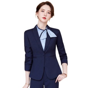 工作服职业气质女长袖套裙春秋前台西装套装珠宝金店行政高端正装