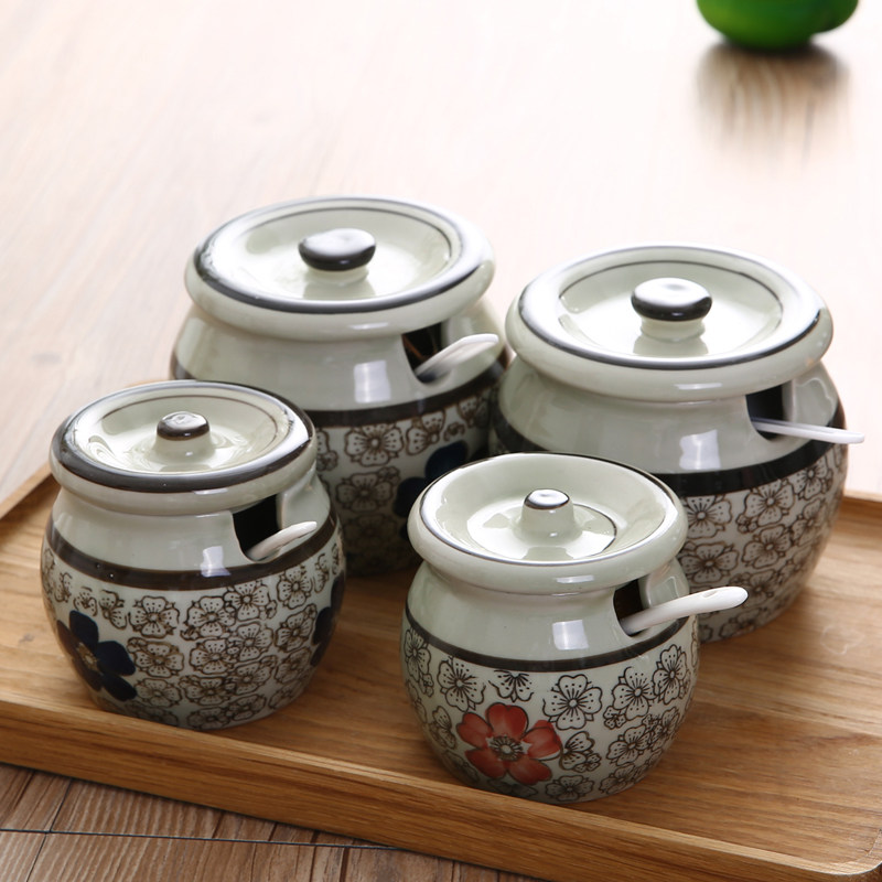 厨房家用调味瓶罐陶瓷调料调味盐罐套装猪油辣椒罐油罐日式釉下,厨房/烹饪用具,调味瓶罐/调料研磨器,淘宝优惠券,粉丝福利购,淘宝优惠卷